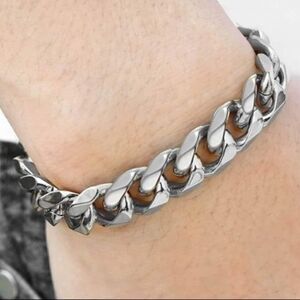 Men’s 15mm Wide Cuban Curb Stainless Bracelet